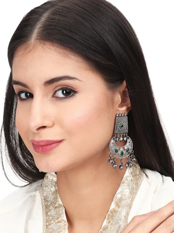 Silver_Oxydised_finish_Chandbali