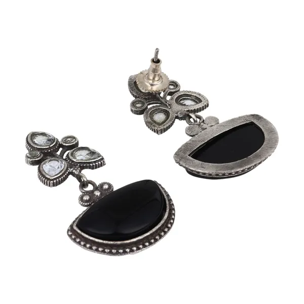 Silver_Oxidised_finish_AD_stone_drop_earring