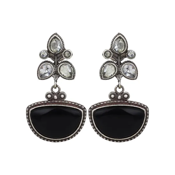 Silver_Oxidised_finish_AD_stone_drop_earring