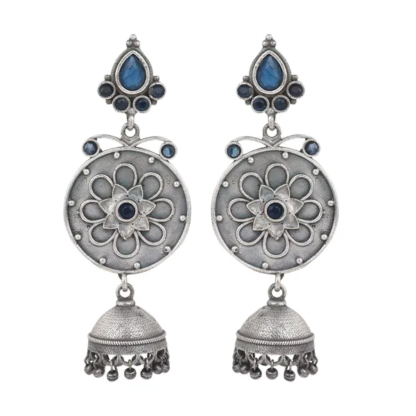 Silver_Oxidised_drop_earring