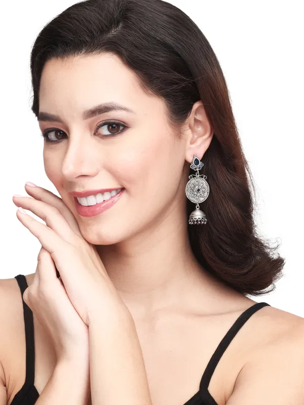 Silver_Oxidised_drop_earring