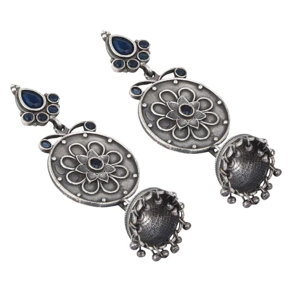 Silver_Oxidised_drop_earring