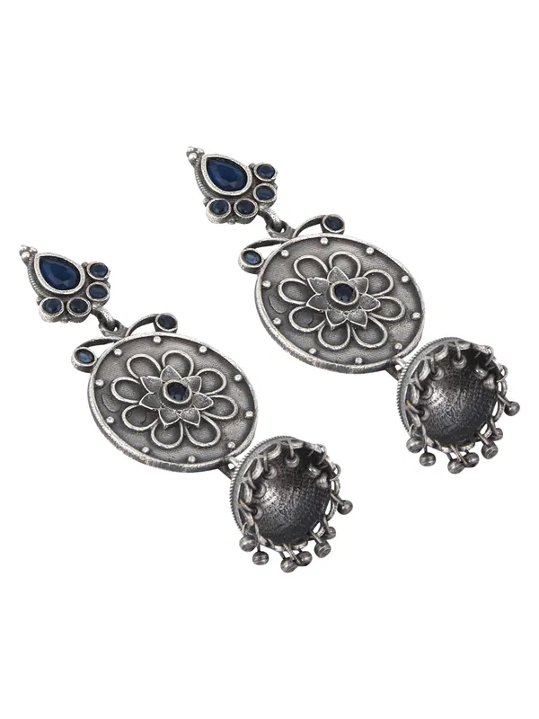 Silver_Oxidised_drop_earring