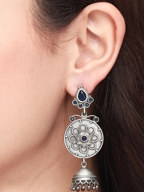 Silver_Oxidised_Drop_Earring