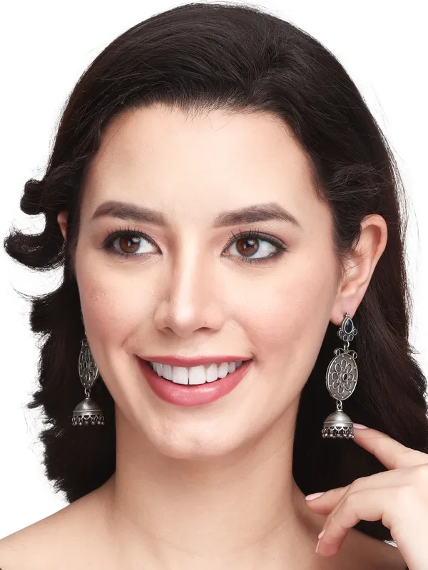 Silver_Oxidised_Drop_Earring