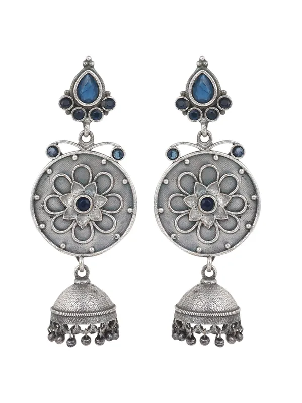 Silver_Oxidised_Drop_Earring