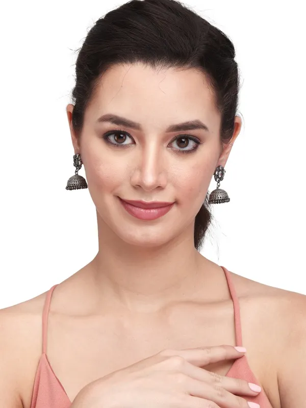 Silver_Oxidised_AD_Stone_Jhumka