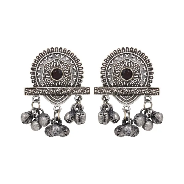 Silver_Oxydised_Studs_with_Ghungroo