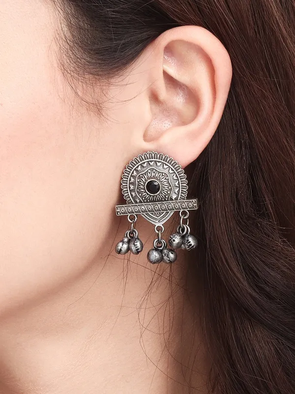 Silver_Oxydised_Studs_with_Ghungroo