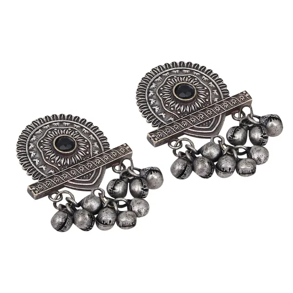 Silver_Oxydised_Studs_with_Ghungroo