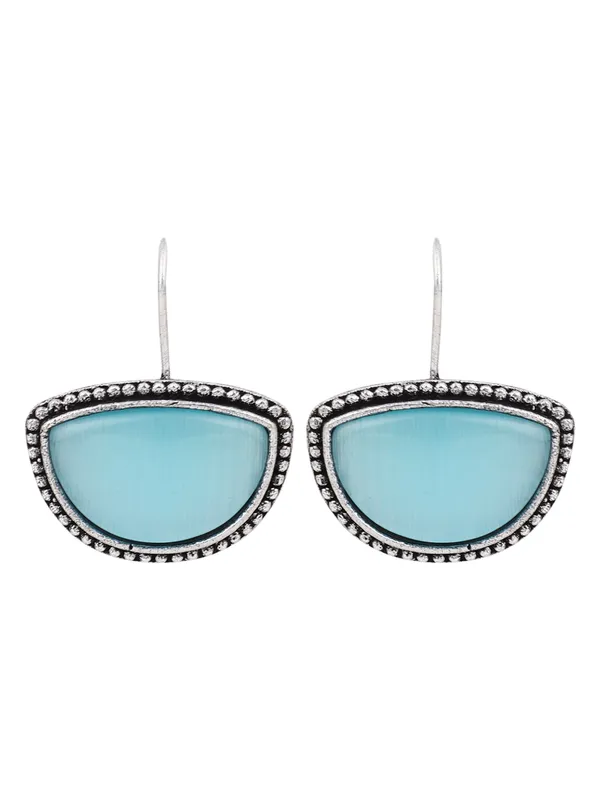 Silver_Oxidized_Drop_Earrings_with_Monalisa_Stone