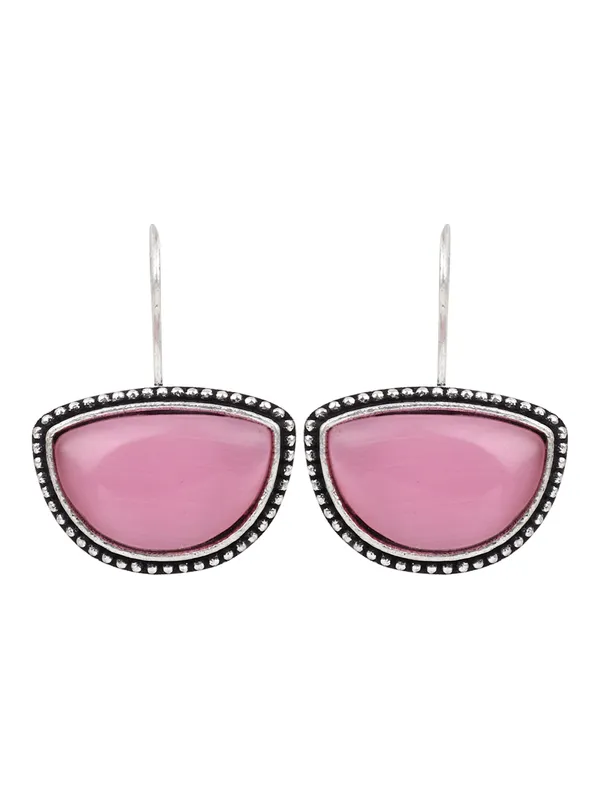 Silver_Oxidized_Drop_Earrings_with_Monalisa_Stone