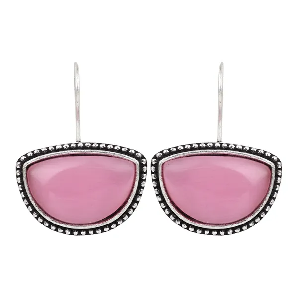 Silver_Oxidized_Drop_Earrings_with_Monalisa_Stone
