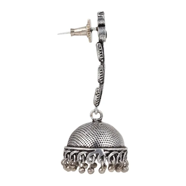 Leaf_detailed_Silver_Oxydised_Jhumka