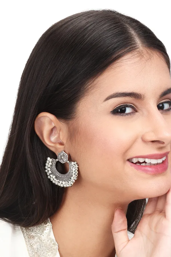 Silver_Oxydised_finish_Chandbali_with_beaded_Edge