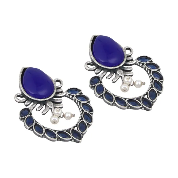 Silver_Oxidised_Finish_Drop_Earring