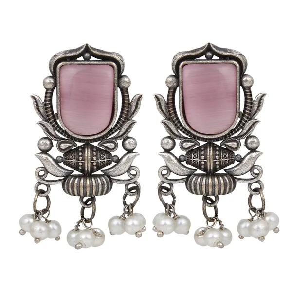 Silver_Oxidised_Green_Drop_Earrings