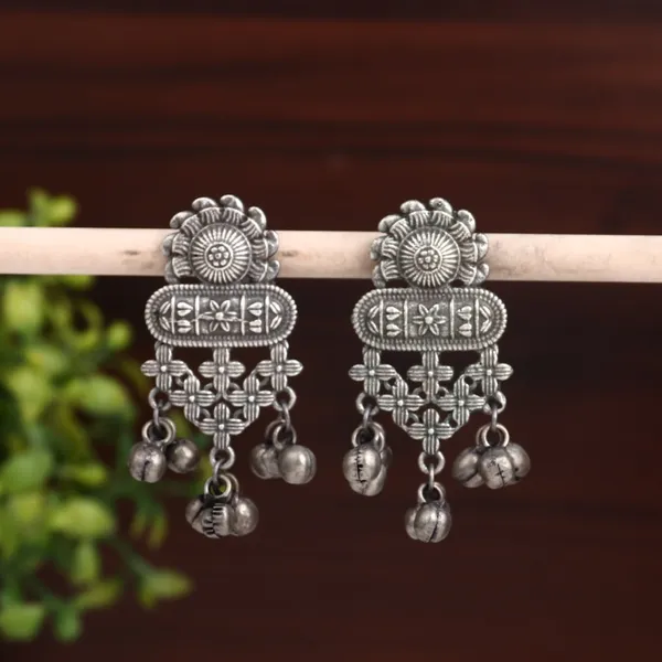 Silver_Oxidised_Drop_Earring