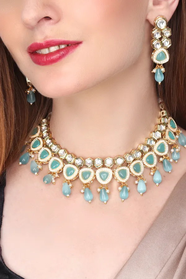 Gold_plated_kundan_necklace_set_with_blue_stones