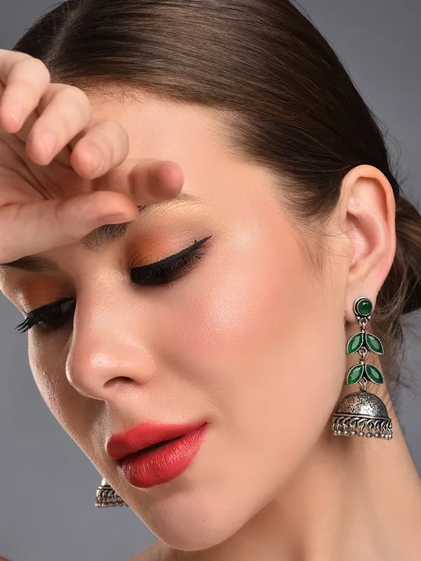 Oxidised_Leaf_Drop_Jhumka_Earrings