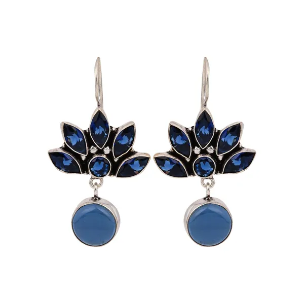Brass_Lotus_Motif_Stone_Drop_Earrings