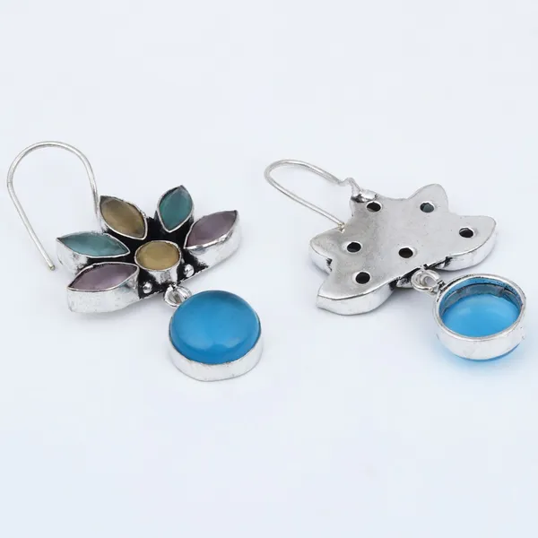 Brass_Lotus_Motif_Stone_Drop_Earrings