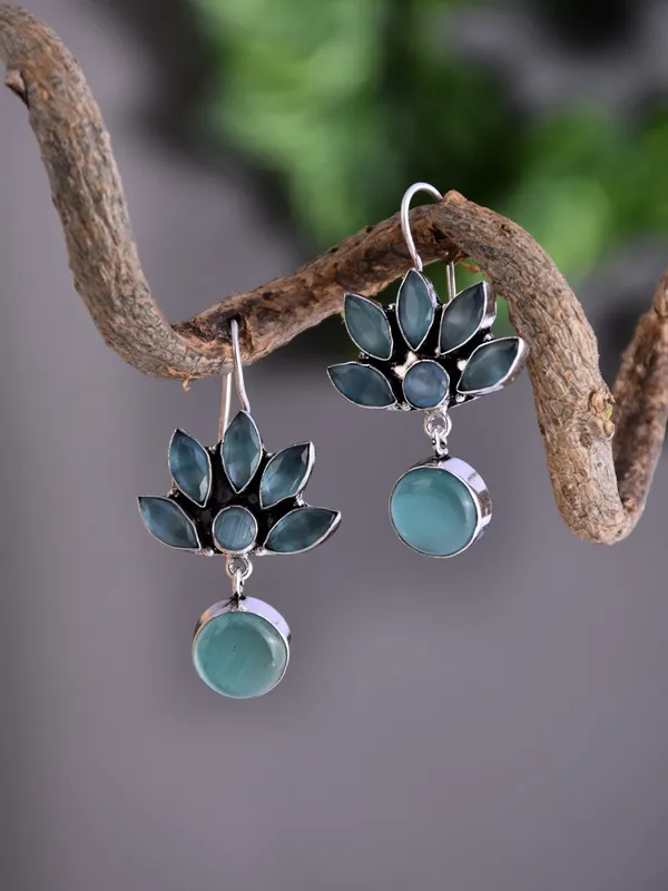 Brass_Lotus_Motif_Stone_Drop_Earrings