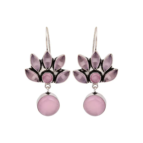 Brass_Lotus_Motif_Stone_Drop_Earrings