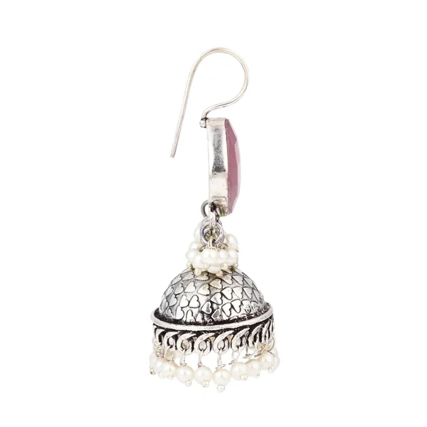 Oxidised_Silver_Brass_Stone_Jhumka_Earrings