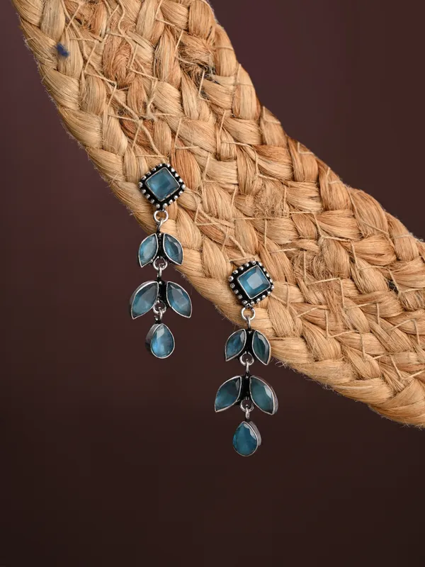 Oxidised_Silver_Brass_Leaf_Drop_Earrings