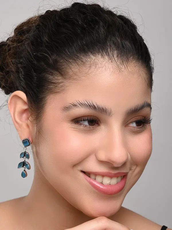 Oxidised_Silver_Brass_Leaf_Drop_Earrings