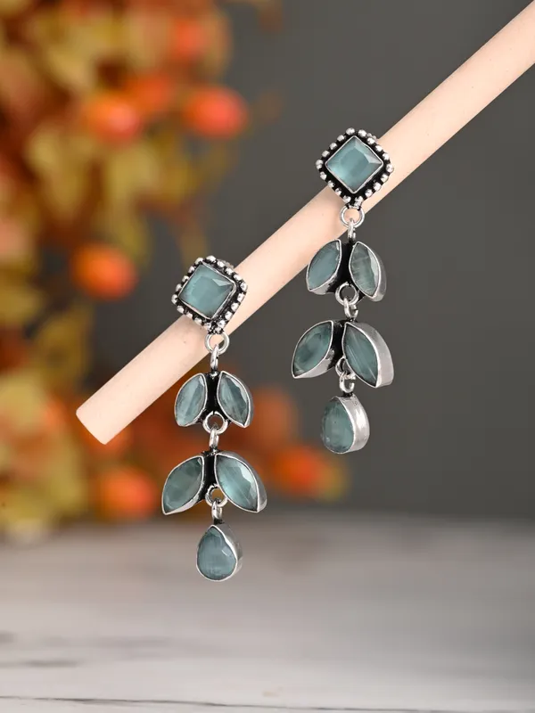 Oxidised_Silver_Brass_Leaf_Drop_Earrings
