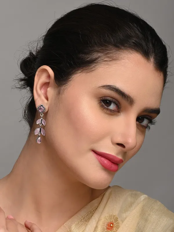 Oxidised_Silver_Brass_Leaf_Drop_Earrings