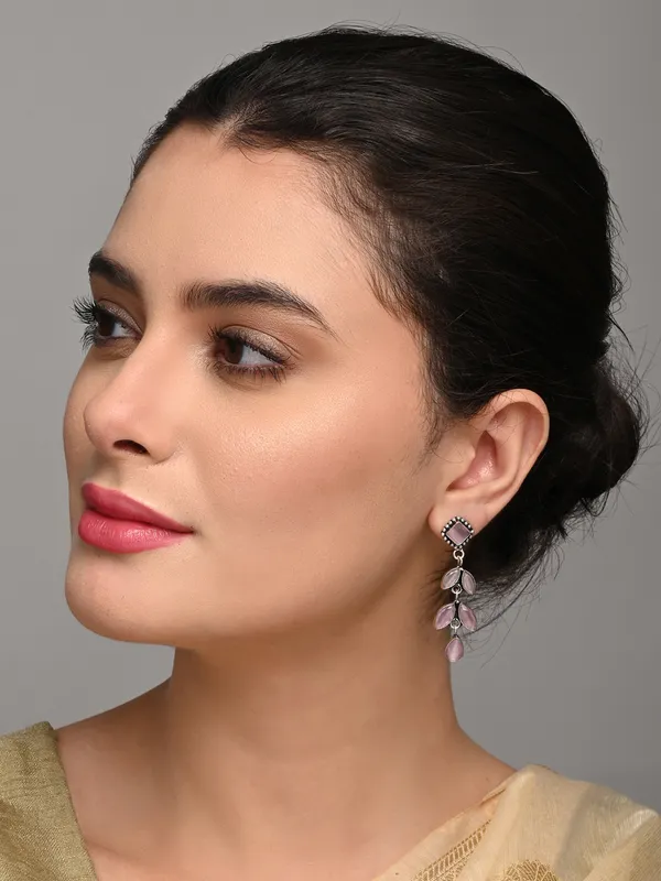 Oxidised_Silver_Brass_Leaf_Drop_Earrings