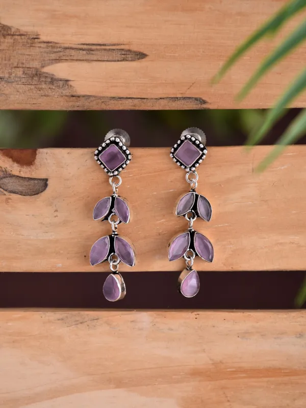Oxidised_Silver_Brass_Leaf_Drop_Earrings