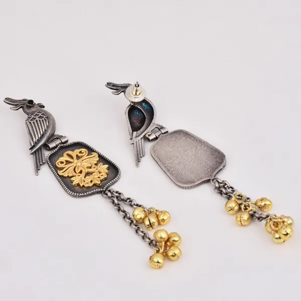 Oxidised_Silver_Brass_Bird_Motif_Drop_Earrings