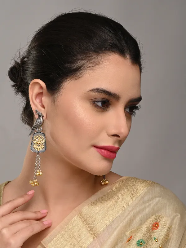 Oxidised_Silver_Brass_Bird_Motif_Drop_Earrings