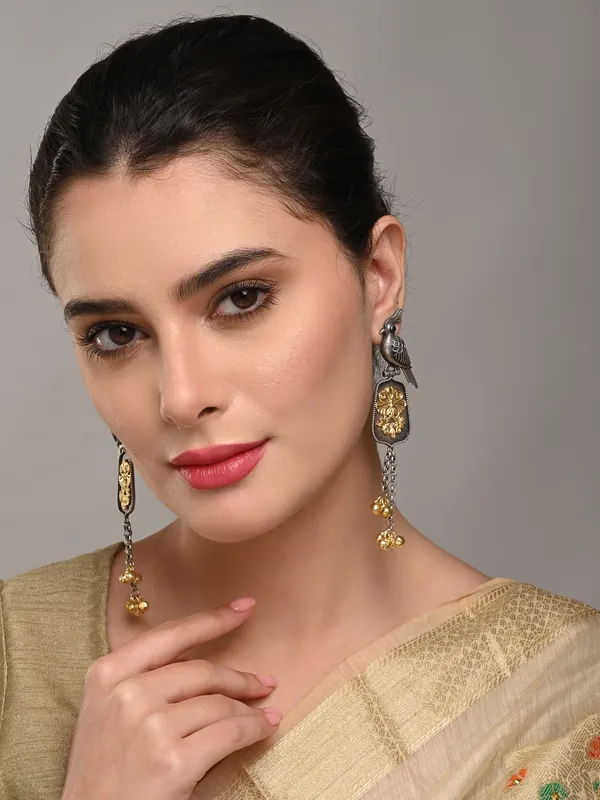 Oxidised_Silver_Brass_Bird_Motif_Drop_Earrings