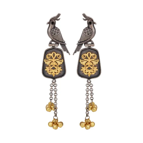 Oxidised_Silver_Brass_Bird_Motif_Drop_Earrings