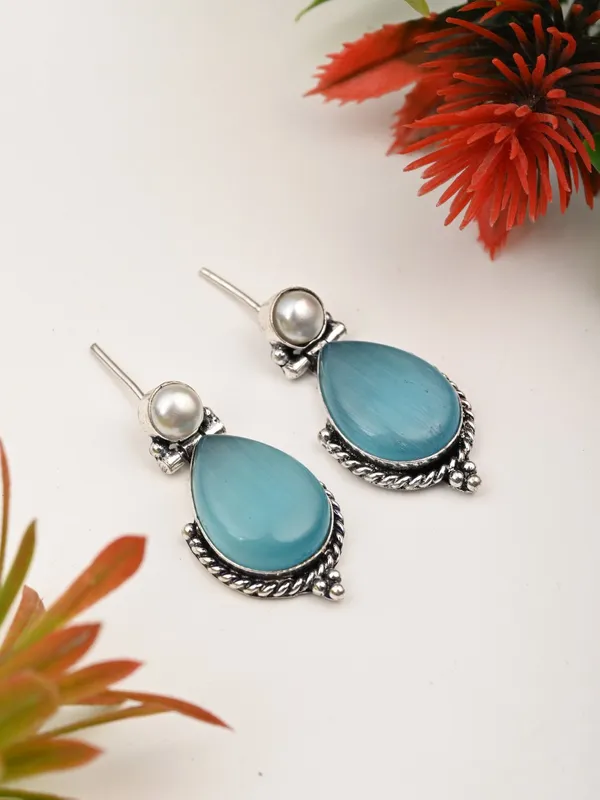 Pearl_&_Tear_drop_stone_Earring