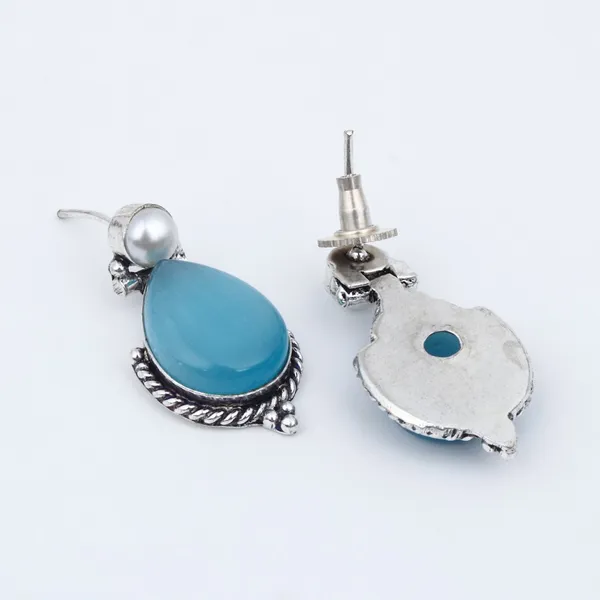Pearl_&_Tear_Drop_Stone_Earring