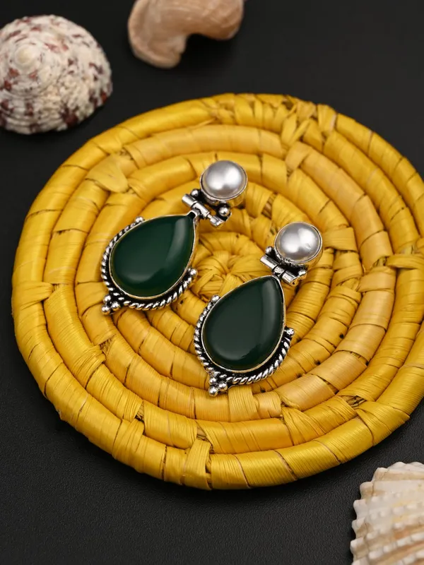 Pearl_&_Tear_drop_stone_Earring