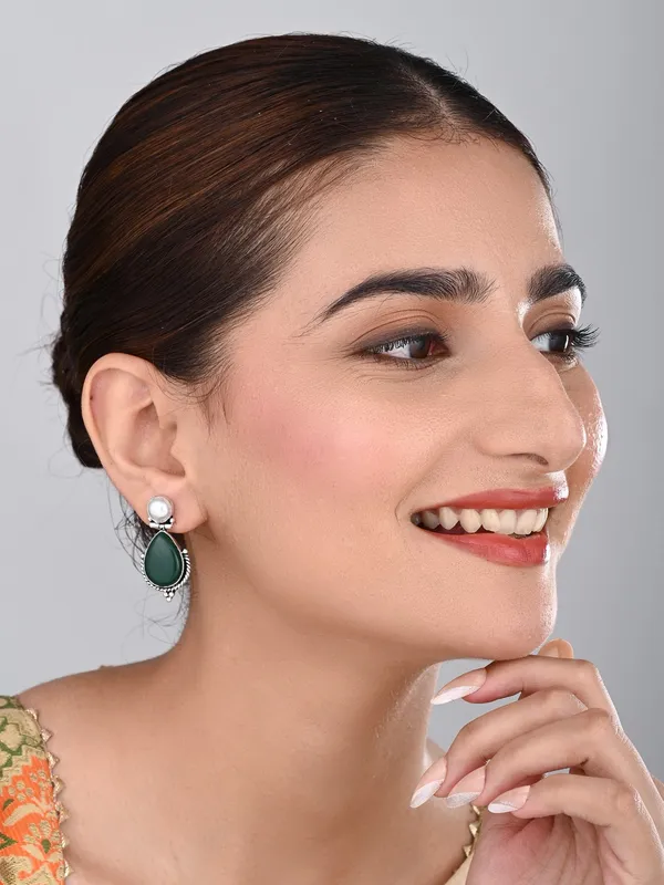 Pearl_&_Tear_drop_stone_Earring