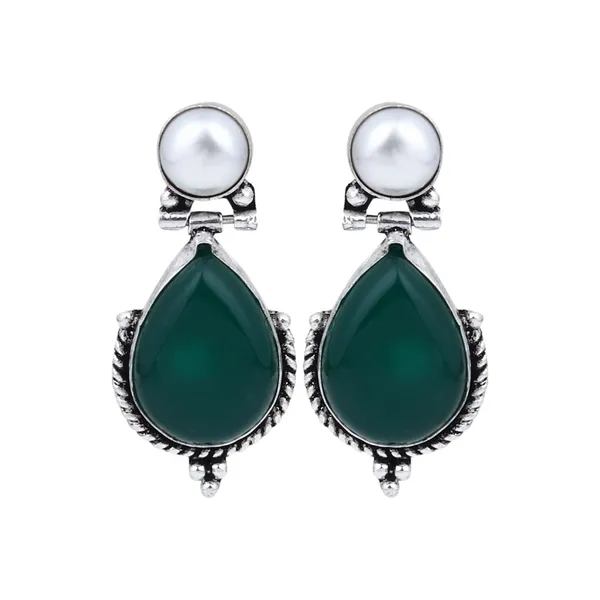 Pearl_&_Tear_Drop_Stone_Earring