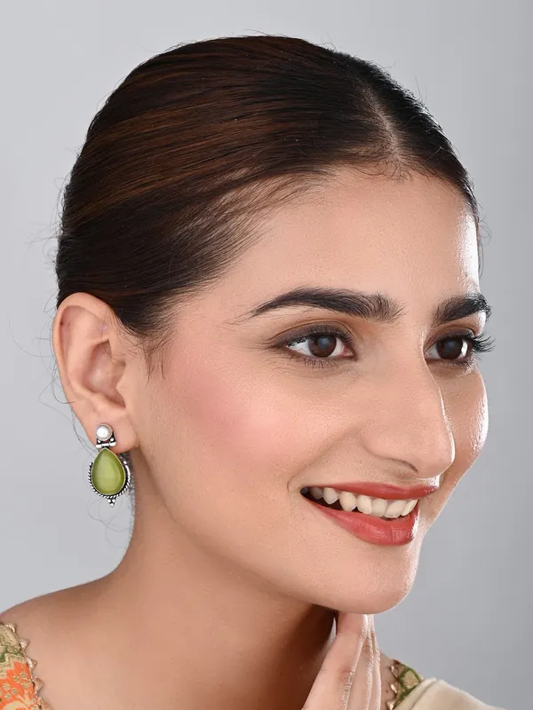 Pearl_&_Tear_drop_stone_Earring