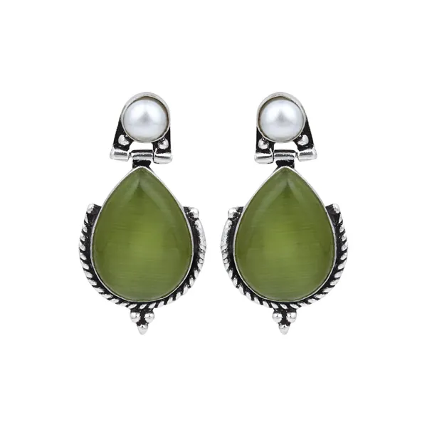 Pearl_&_Tear_drop_stone_Earring