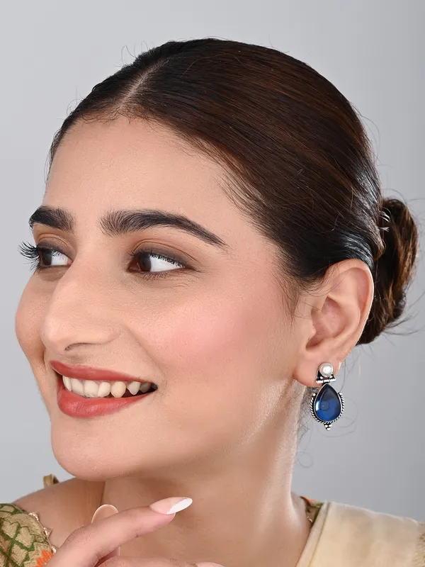 Pearl_&_Tear_drop_stone_Earring