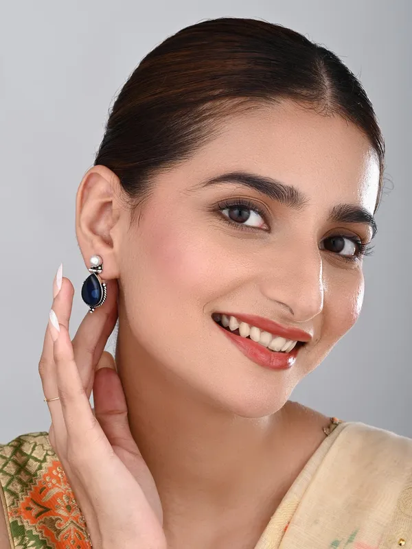 Pearl_&_Tear_drop_stone_Earring
