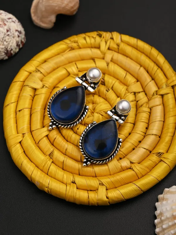 Pearl_&_Tear_Drop_Stone_Earring
