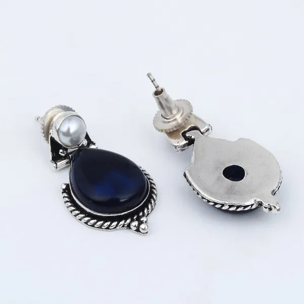 Pearl_&_Tear_Drop_Stone_Earring
